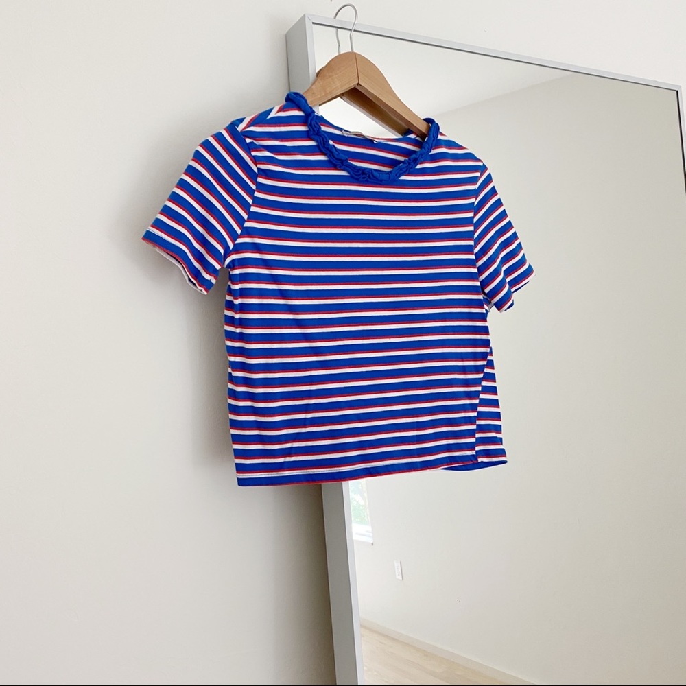 Zara Striped Crop Top - Picture 1 of 8